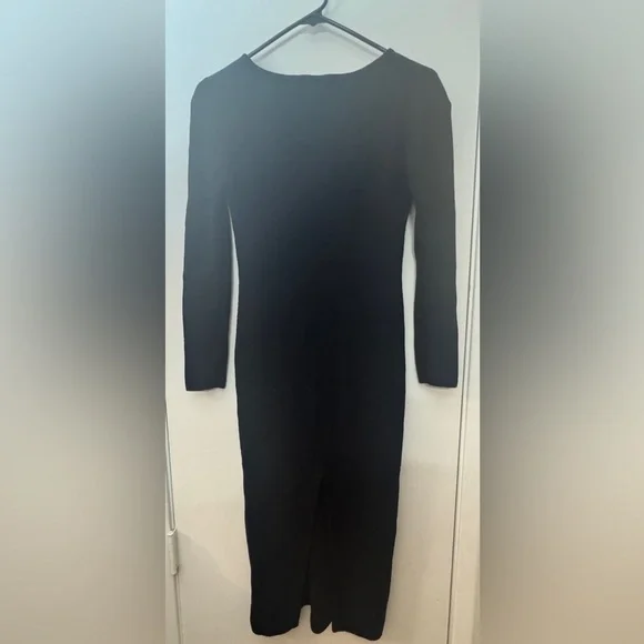 Vintage Anne Klein II Wool Blend Black Knit Midi Sweater Dress Size XS - Picture 16 of 16